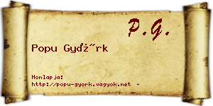 Popu Györk névjegykártya
